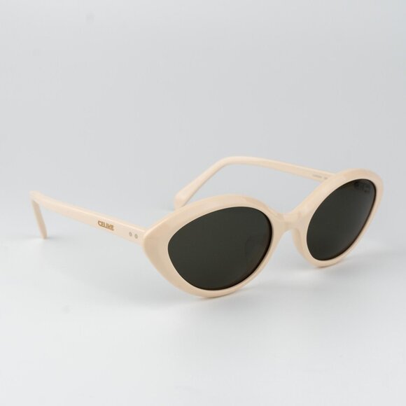 Celine THIN Women Sunglasses Ivory Khaki Cat Eye CL40264U 25N BRAND NEW - Picture 5 of 11